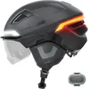 Image de ABUS Casque de vélo HYP-E ACE - avec feu avant, feu arrière et clignotant - avec visière et protège-oreilles - convient aussi pour E-Bike et S-Pedelec - pour femmes et hommes