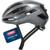 Image de ABUS Casque Gravel Taipan LED - Casque de vélo avec éclairage pour le gravel - léger, polyvalent et bien ventilé - avec support pour lunettes - pour adolescents, femmes et hommes - taille S, argent