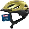 Image de ABUS Casque urbain Urban-I 4.0 ACE - Casque de vélo avec feu arrière rechargeable, 4 modes d'éclairage, visière, et fermeture magnétique - pour adolescents, femmes et hommes - taille L, jaune