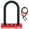 Image de ABUS Antivol à arceau Ultimate 420 + support USH + câble de sécurité Cobra 10/120 - Ensemble d'antivols pour vélo - Niveau de sécurité 12 - Noir/Rouge