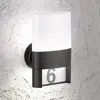 Image de Wofi Applique d'extérieur LED Diego, noire, numéro de maison lumineux