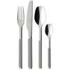 Image de Villeroy & Boch   S+ Taupe Couverts De Table 24 Pièces 6 Personnes, Garanti Lave-Vaisselle, Ensemble Couvert, Set De Couverts De Table, Acier Inoxydable, Manche Recouvert De Silicone Gris