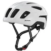 Image de ALPINA PARANUS Urban   Casque de vélo avec feu arrière LED, Coque intérieure légère en Hi-EPS, Grande Ventilation, réglage Individuel et Filet Anti-Insectes intégré - White Gloss - 59-61