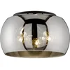 Image de Fischer & Honsel Plafonnier « Dima », diamètre 40 cm, 3 ampoules E27, verre fumé et noir sable, lampe moderne de salon et de salle à manger (sans ampoule)