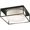 Image de FISCHER & HONSEL Plafonnier Carre 60x60cm Abat-jour en tissu blanc