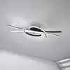 Image de FISCHER & HONSEL Plafonnier LED Biba, noir, longueur 100 cm, métal, CCT