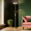 Image de FISCHER & HONSEL Lampe sur pied LED Pool, couleur laiton, hauteur 182 cm, à 2 lampes.