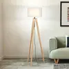 Image de FISCHER & HONSEL Lampadaire SHINE-WOOD, sable/noir/chêne Hauteur 164 cm 3 x E27
