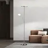 Image de FISCHER & HONSEL Lampe sur pied LED Sorento nickel hauteur 182 cm à 2 lampes CCT Touchdim