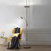 Image de FISCHER & HONSEL Lampe sur pied LED Tallri, grège Hauteur 180 cm à 2 lampes CCT Touchdim