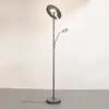 Image de FISCHER & HONSEL Lampadaire LED Dent, gris sable, 180 cm, métal, CCT, à 2 lampes