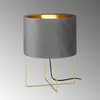 Image de FISCHER & HONSEL Lampe à poser Aura, abat-jour en velours, hauteur 32 cm, gris