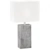 Image de Fischer & Honsel Amiens 50509 Lampe de table, couleur nickel antique, abat-jour en tissu blanc lin, L : 30 cm, l : 13 cm, H : 50 cm, avec interrupteur à cordon, 1 ampoule E27 max. 40 W sans ampoule