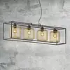 Image de FISCHER & HONSEL Suspension Caydo, noir mat/doré, longueur 110 cm, à 4 lampes.