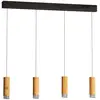 Image de FISCHER & HONSEL Suspension LED Shine-Wood, 100 cm, chêne/noir, à 4 lampes