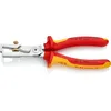 Image de KNIPEX StriX Pince à dénuder et coupe-câbles chromée isolées par gaines bi-matière, certifiées VDE 180 mm, 13 66 180