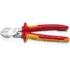 Image de KNIPEX Pince coupante diagonale à forte démultiplication, chromée Isolation VDE, avec oeillet de fixation, Longueur totale: 200 mm