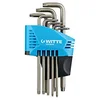 Image de Witte 450323016 Angle ROTATIF DE RECHANGE 8 pièces | Set tournevis coudé avec enregistrement Torx T 9 40 Support en plastique Acier chrome-vanadium 8 pièces Bleu