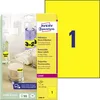 Image de AVERY - Pochette de 20 étiquettes autocollantes et amovibles jaunes fluo. Personnalisables et imprimables. Format 210 x 297 mm. Impression laser. (L6006-20)