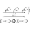 Image de Brilliant Spot pour plafond Sofia, fer/chrome/blanc, longueur 57 cm, 3 lampes