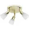 Image de BRILLIANT lampe Sofia Spotrondell 3flg laiton/blanc-albâtre | 3x D45, E14, 40W, adaptées aux lampes à suspension (non incluses) | Échelle A ++ à E | Têtes pivotantes