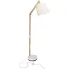 Image de BRILLIANT lampadaire Carlyn lampadaire 1 lumière bois clair/blanc | 1x A60, E27, 60W, adapté aux lampes standard (non incluses) | Échelle A ++ à E | Avec pédale