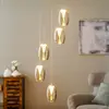Image de Brilliant Suspension LED Metropolis verre fumé à 5 lampes