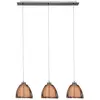 Image de Brilliant lampe Relax suspension 3 lampes bronze/chrome | 3x A60, E27, 60W, lampes normales gf non spécifiées | Réglable en hauteur/câble peut être raccourci | Convient aux lampes LED