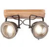 Image de BRILLIANT lampe Carmen Wood faisceau spot 2 flg acier brûlé/bois | 2x PAR51, GU10, 5W, adapté aux lampes à réflecteur (non incluses) | Échelle A ++ à E | Têtes pivotantes