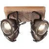 Image de BRILLIANT lampe Carmen Wood Spotplate 4flg acier brûlé/bois | 4x PAR51, GU10, 5W, adapté aux lampes à réflecteur (non incluses) | Échelle A ++ à E | Têtes pivotantes