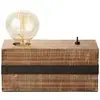 Image de BRILLIANT lampe de table Woodhill antique/noir | 1x A60, E27, 30W, lampes normales gf non spécifiées. | Avec interrupteur à bascule | Convient aux lampes LED