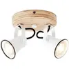 Image de BRILLIANT lampe Seed Spotrondell 2flg blanc/bois clair | 2x PAR51, GU10, 5W, adapté aux lampes à réflecteur (non incluses) | Échelle A ++ à E | Têtes pivotantes