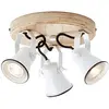 Image de BRILLIANT lampe Seed Spotrondell 3flg blanc/bois clair | 3x PAR51, GU10, 5W, adapté aux lampes à réflecteur (non incluses) | Échelle A ++ à E | Têtes pivotantes