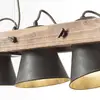 Image de Brilliant Suspension Plow à 5 lampes, noire/bois foncé