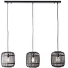 Image de Brilliant lampe, suspension Woodrow, bois à 3 flammes foncé / noir, métal / bambou, 3x A60, E27, 60W, lampes normales (non incluses), A ++