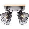 Image de Brilliant lampe, plaque de spot entière 4 flammes noir / couleur bois, métal / bois, 4x D45, E14, 40W, lampes en forme de larme (non incluses), A ++