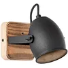Image de Brilliant lampe, spot mural Crowton noir de carbone / bois, métal / bois, 1x PAR51, GU10, 6W, lampes à réflecteur (non incluses), A ++