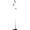 Image de Brilliant lampe, lampadaire Blacky 3 flammes noir mat, 3x D45, E14, 25W, avec interrupteur à pied