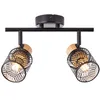 Image de Brilliant Taches Santy 2 lumières noir avec bois - 99397/76