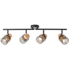 Image de Brilliant Taches Santy 4 lumières noir avec bois - 99398/76