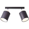Image de Brilliant lampe, Vonnie spot bar 2-flammes noir / couleur bois, métal / bois / textile, 2x A60, E27, 25W, lampes normales (non incluses), A ++