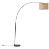 Image de Brillant | Lampadaire arc Wiley 2,1m bois clair/noir | 1x A60, E27, 42W, adapté aux lampes normales (non incluses)
