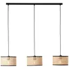 Image de Brilliant lampe, suspension Wiley 3-flammes noir / couleur bois, 3x A60, E27, 60W, câble peut être raccourci / réglable en hauteur