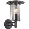 Image de Brilliant Lampe murale extérieure Detroit - Noir mat - Métal/verre noir - 1 x A60 - E27 - 20 W