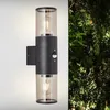 Image de Applique extérieure SERGIORO - BRILLIANT - 2L avec détecteur - noir depoli - aluminium/plastique - IP44