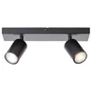 Image de Brilliant Barre de spots LED Jello 2-flammes noir mat, métal, 2x LED, GU10, 5 W, lampes à réflecteur LED incluses (flux lumineux : 345lm, couleur de la lumière : 3000K)