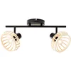 Image de Brilliant Brillant projecteur Norah 2 feux. bois clair/noir, métal/bambou, 2x D45, E14, 28 W