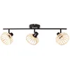 Image de Brilliant Brillant projecteur Norah 3 feux. bois clair/noir, métal/bambou, 3x D45, E14, 28 W