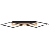 Image de Brilliant Plafonnier LED Woodbridge 70x35cm bois/noir, bois/métal/plastique, 1x LED intégrée, 32 W, (flux lumineux : 3100lm, couleur de la lumière : 3000K)
