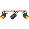 Image de Brilliant Barre de spots Tronte 3-flammes or/noir/bois, métal/bois, 3x D45, E14, 28 W